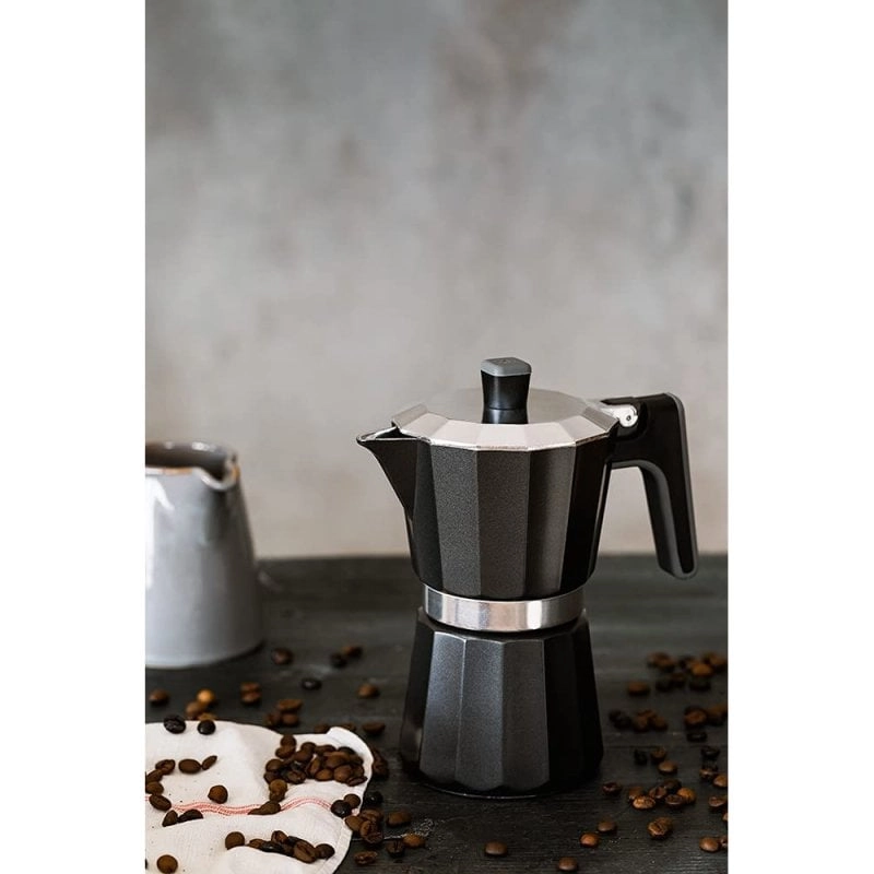 BRA Perfecta Schwarze italienische Kaffeemaschine für 6 Tassen