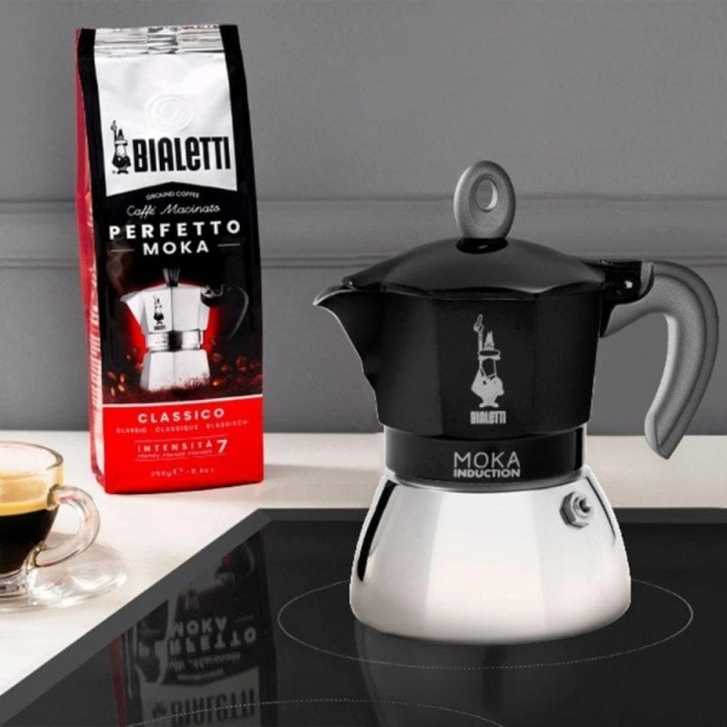 Cafetera Italiana Bialetti Moka Induction 0,28L 6 Tassen Aluminium Edelstahl Induktion