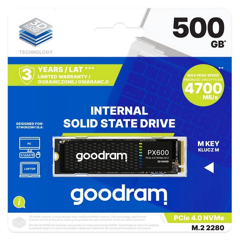GoodRam PX600 500 GB SSD M.2 3D NAND NVMe PCIe 4.0