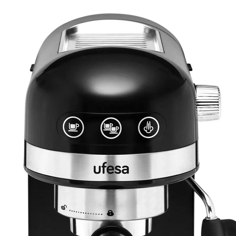 Ufesa Palermo Espressomaschine, 20 Riegel, 1350 W, Schwarz/Edelstahl