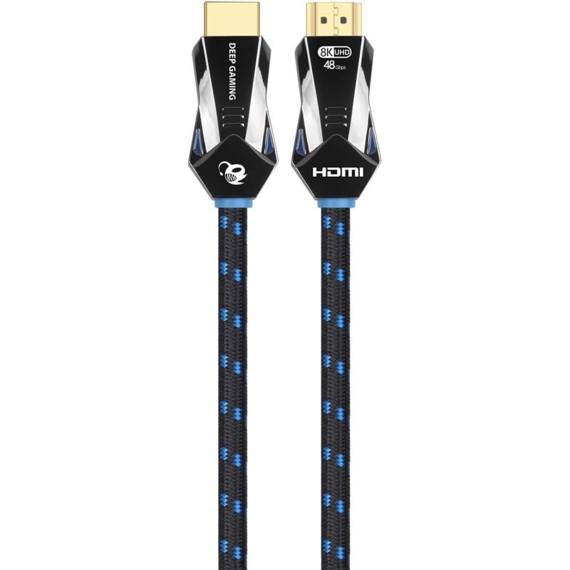 Deep Gaming Geflochtenes HDMI-Kabel 2.1 48G High Speed 8K/60Hz 4K/120Hz Dynamic HDR 2m