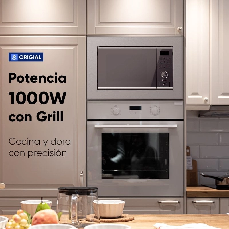 Origial Infinityheat Einbaugrill, Mikrowelle, integrierbar mit Grill, 20 l, 1000 W, Edelstahl