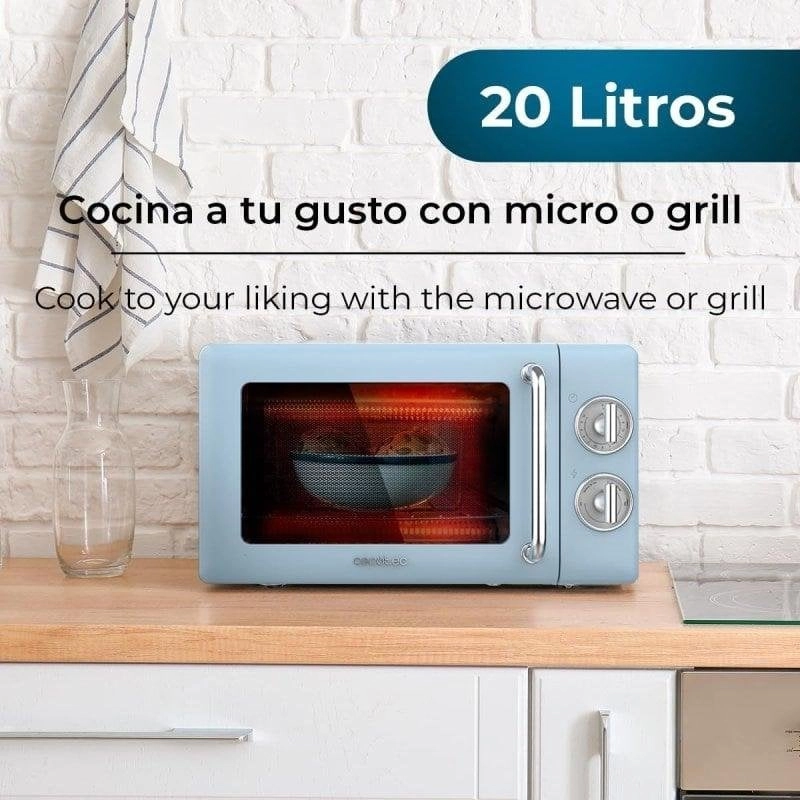 Mikrowelle Cecotec ProClean 3110 Retro 20L 700W mit Grill und Vintage-Design