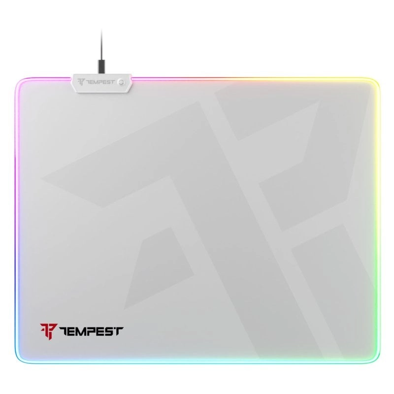 Tempest Mousepad RGB 46x36cm 4mm Weiß Gaming-Mauspad