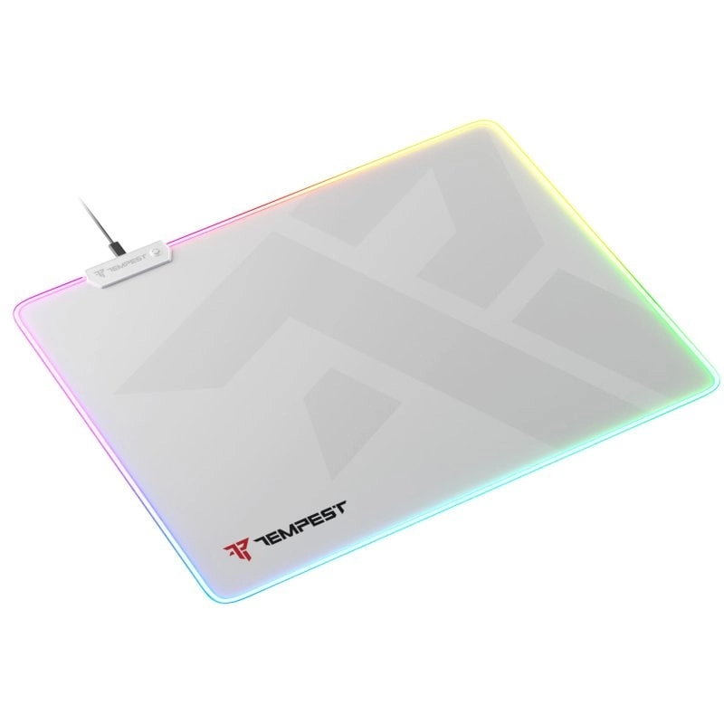 Tempest Mousepad RGB 46x36cm 4mm Weiß Gaming-Mauspad