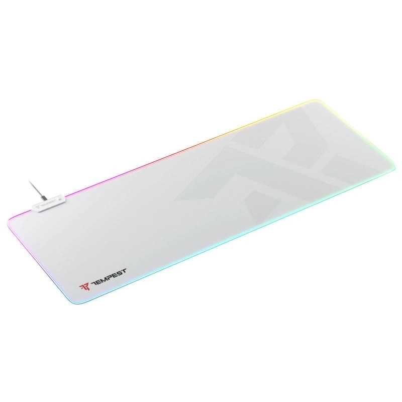 Tempest Mousepad RGB 80x30cm 3mm erweiterte Gaming-Matte Weiß