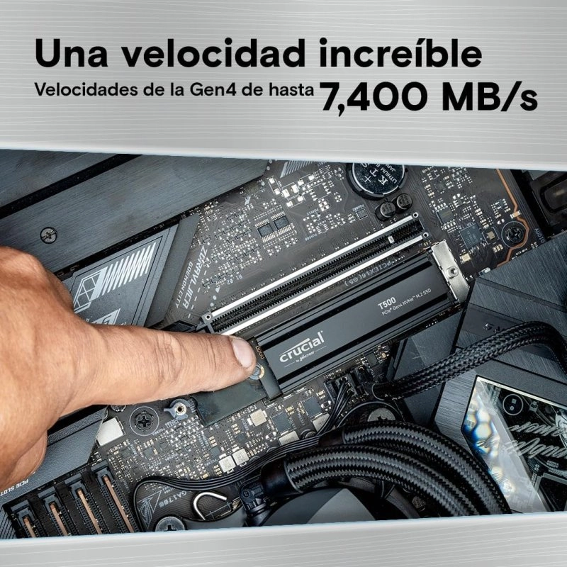 Crucial T500 1 TB SSD PCIe Gen4 NVMe M.2 mit Kühlkörper