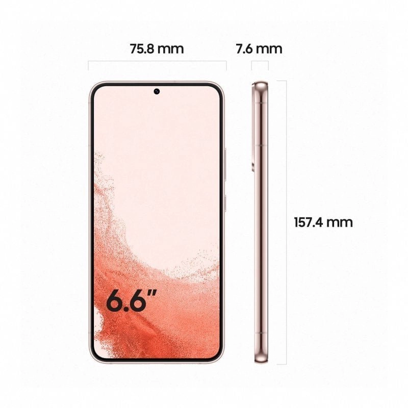 Samsung Galaxy S22+ SM-S906B 16,8 cm (6.6") Dual-SIM Android 12 5G USB Typ-C 8 GB 256 GB 4500 mAh Rosa-Goldfarben