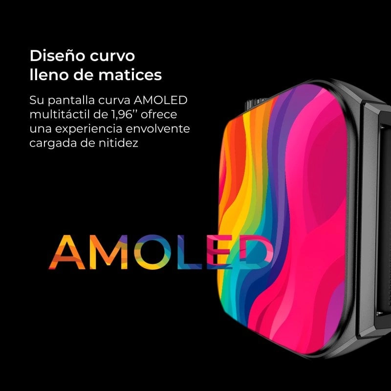 Ksix Olympo Bluetooth 51mm AMOLED Schwarz Edelstahl und Silikon IP67 SpO2 Herzfrequenzmesser