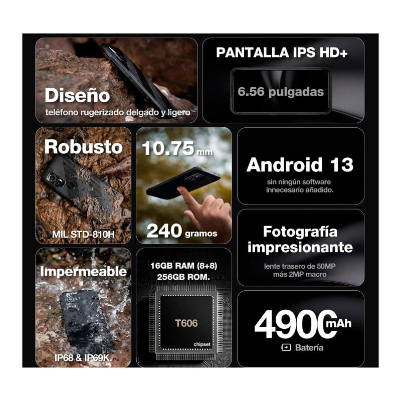 AGM H6 4G 8/256 GB Grau