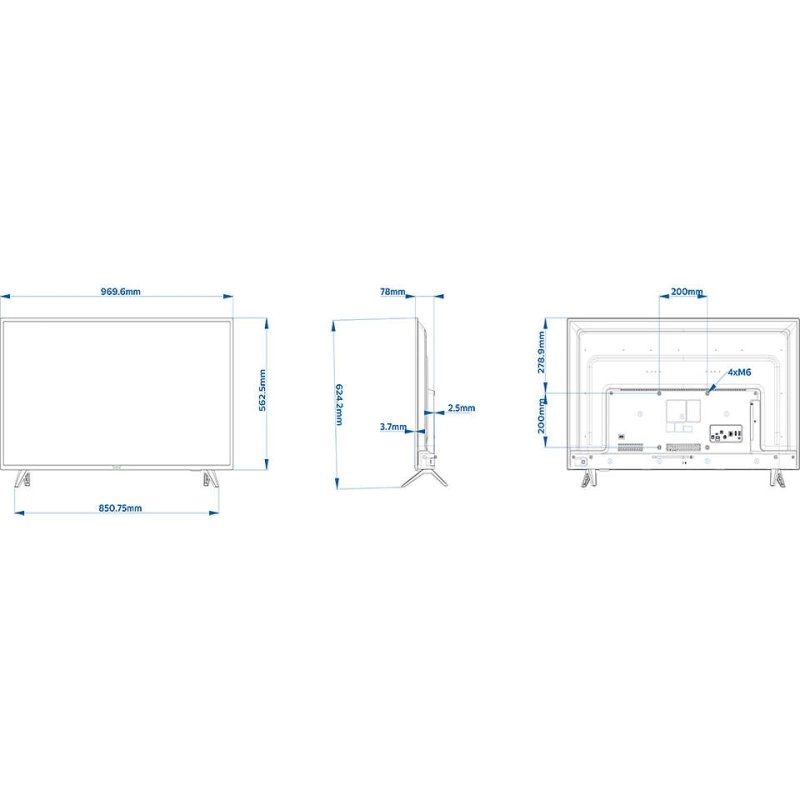 Philips 43HFL5114/12 Fernseher 109,2 cm (43") Full HD Smart-TV WLAN Schwarz 250 cd/m²