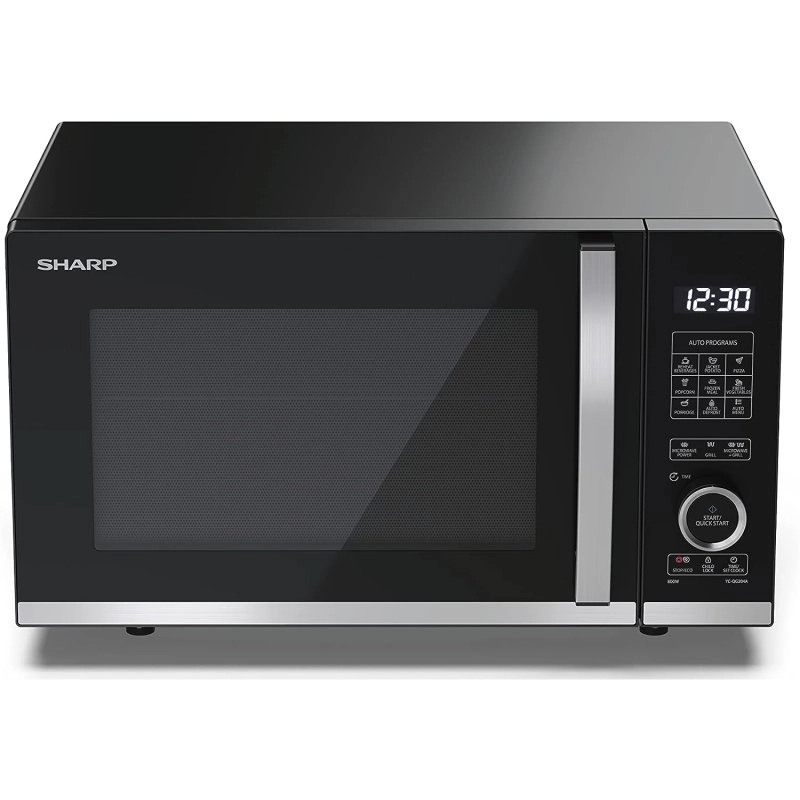 Sharp YC-QG204AE-B Mikrowelle mit Grill, 20 l, 800 W, schwarz