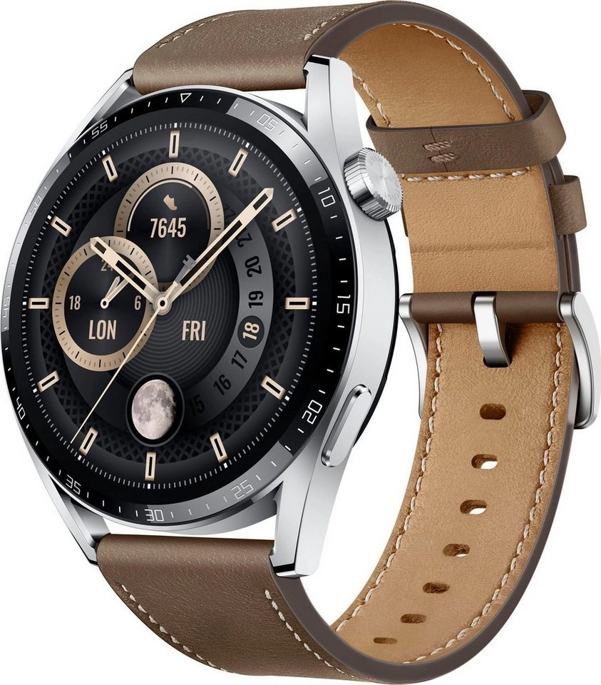 Huawei Watch GT3 46mm Braun | Smartwatch | Classic Edition | GPS | Wasserdicht bis 50 Meter | SpO2-Messung | Herzfrequenzmessung | AMOLED Display 