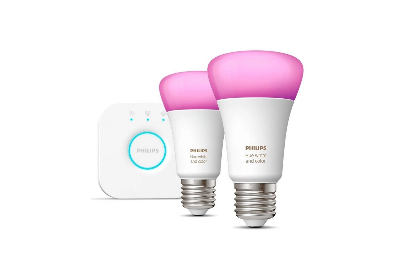 Philips Hue Bluetooth White & Color Ambiance LED | E27 | 75Watt | 800lm | Doppelpack inkl. Bridge
