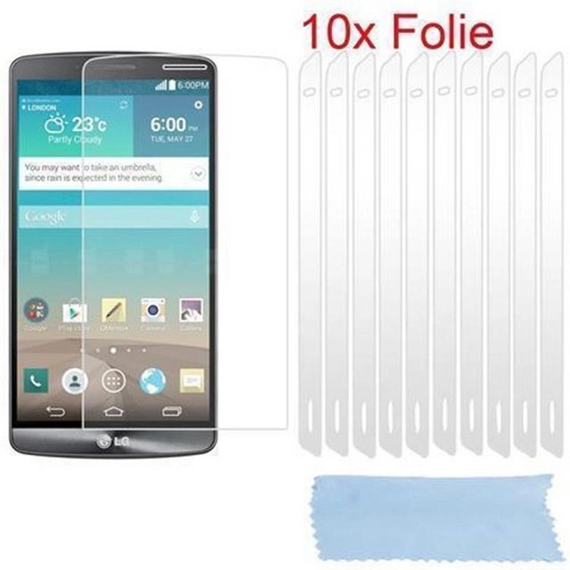 Cadorabo Displayschutzfolien für LG G3 - Schutzfolien in HIGH CLEAR ? 10 Stück hochtransparenter Schutzfolien gegen Staub, Schmutz und Kratzer