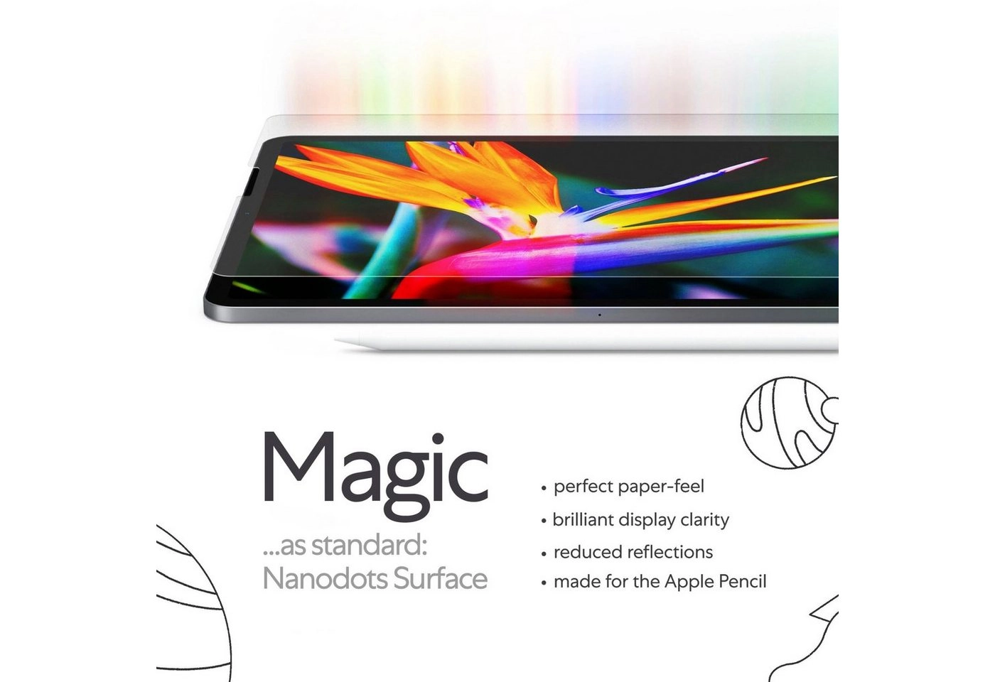 Paperlike »Displayschutzfolie für iPad 10,2"« für iPad 10,2'', Displayschutzfolie