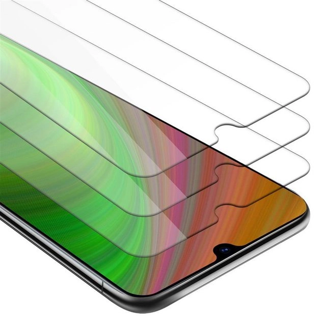 Cadorabo 3x Panzer Folie für Samsung Galaxy A70 Schutzfolie in KRISTALL KLAR 3er Pack Gehärtetes (Tempered) Display-Schutzglas in 9H Härte mit 3D Touch Kompatibilität