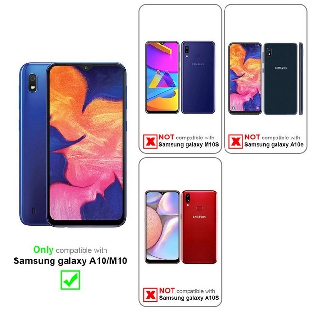 Cadorabo 3x Panzer Folie für Samsung Galaxy M10 Schutzfolie in KRISTALL KLAR 3er Pack Gehärtetes (Tempered) Display-Schutzglas in 9H Härte mit 3D Touch Kompatibilität