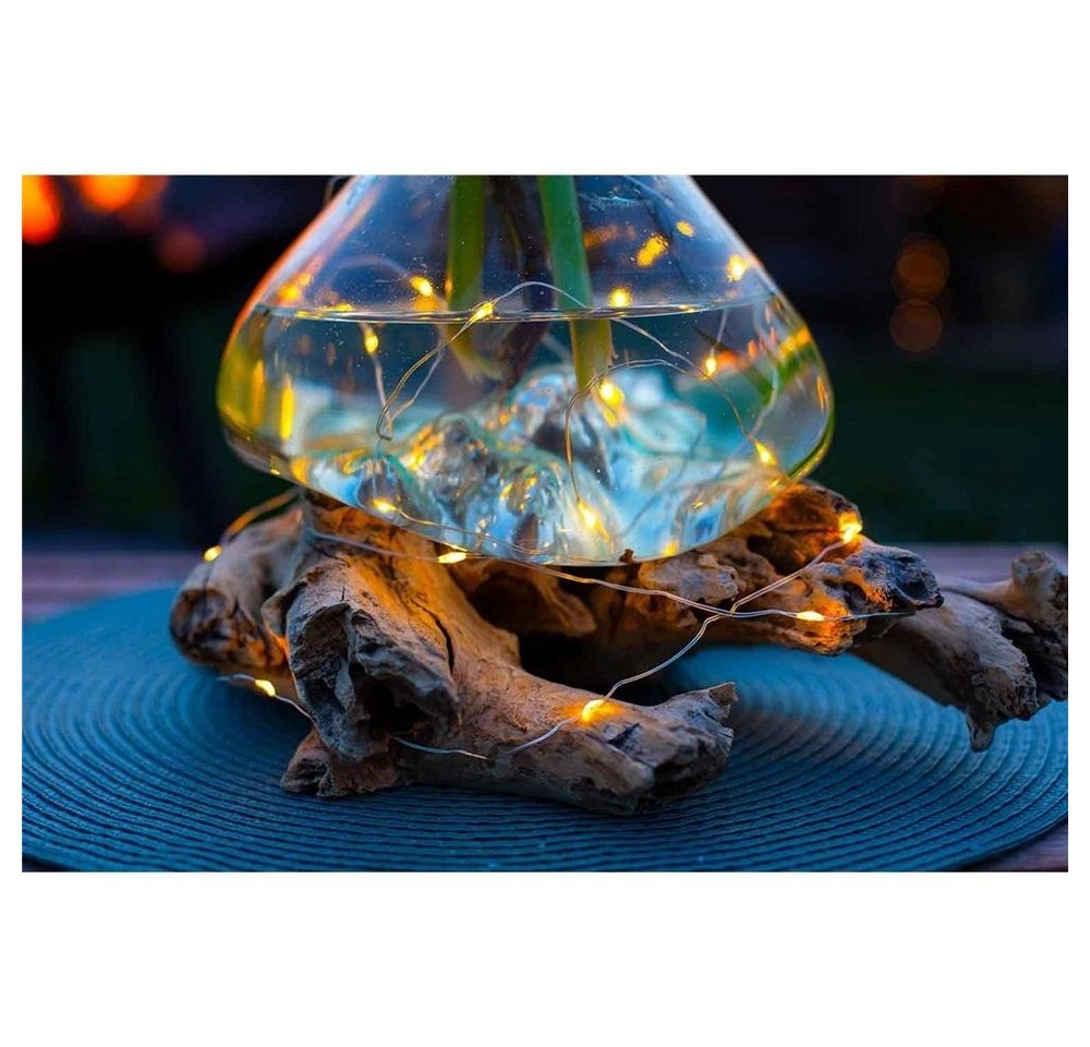 Idena LED Micro Lichterkette 120 LED warmweiß mit Silberdraht USB für innen ca. 13,50 m