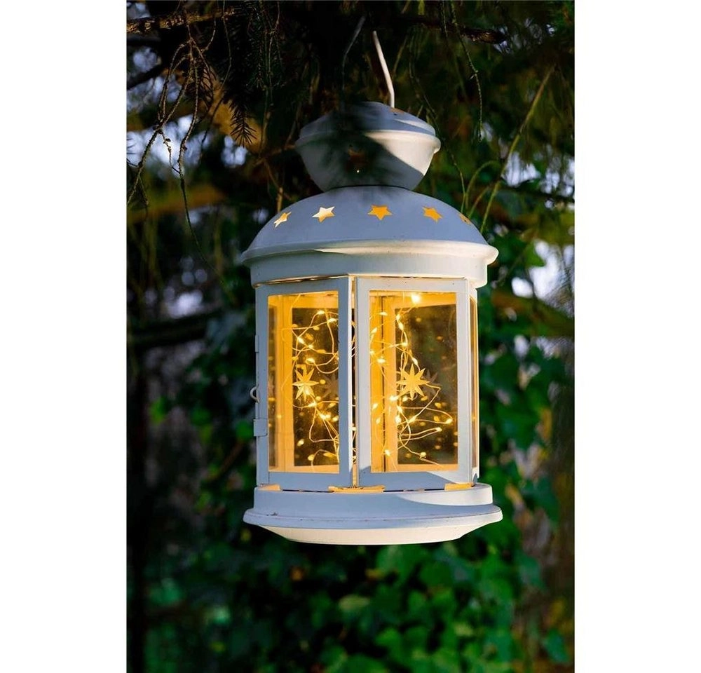 Idena LED Micro Lichterkette 120 LED warmweiß mit Silberdraht USB für innen ca. 13,50 m