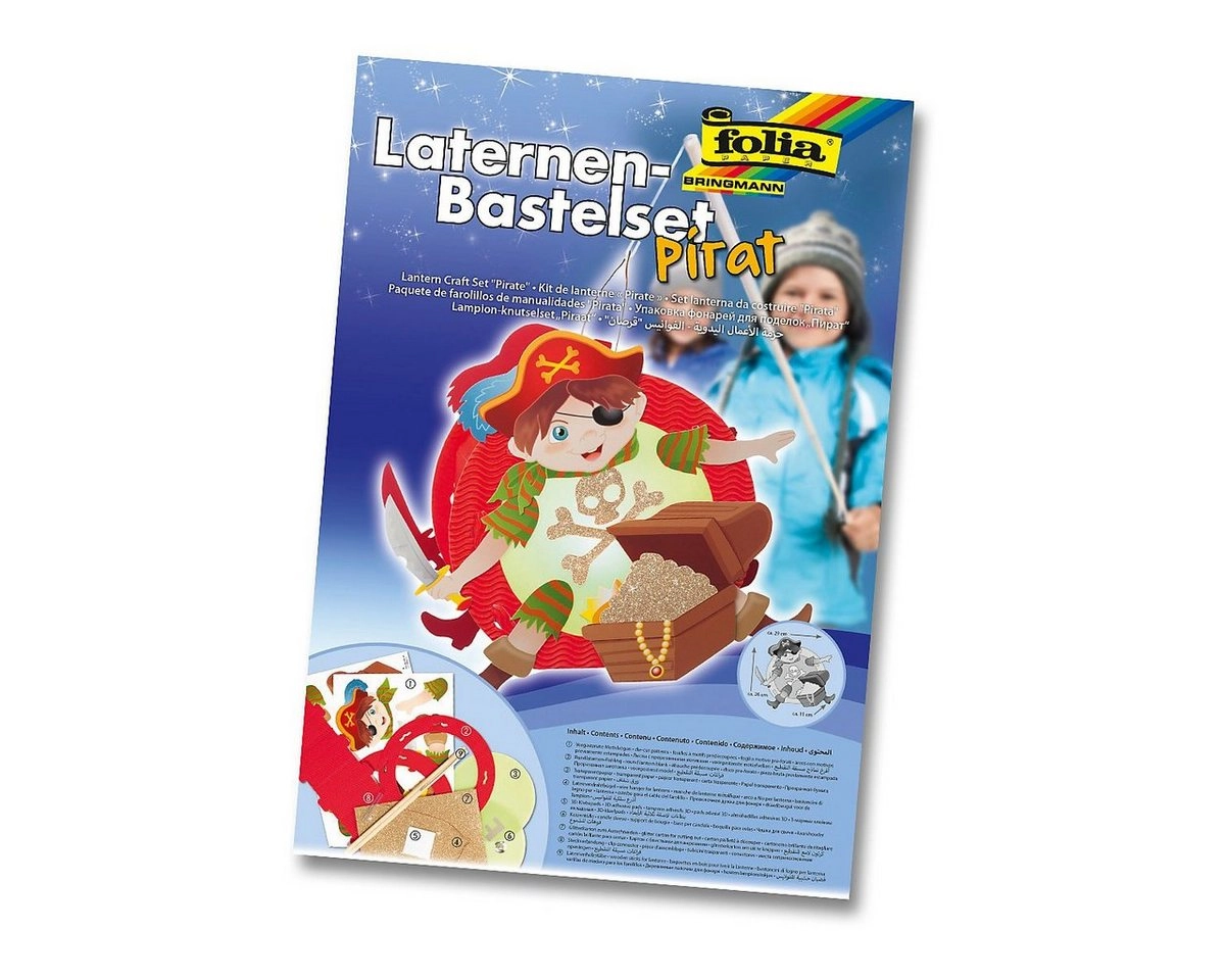 Laternen-Bastelset Pirat für Kinderumzüge ca. 26x29x11cm